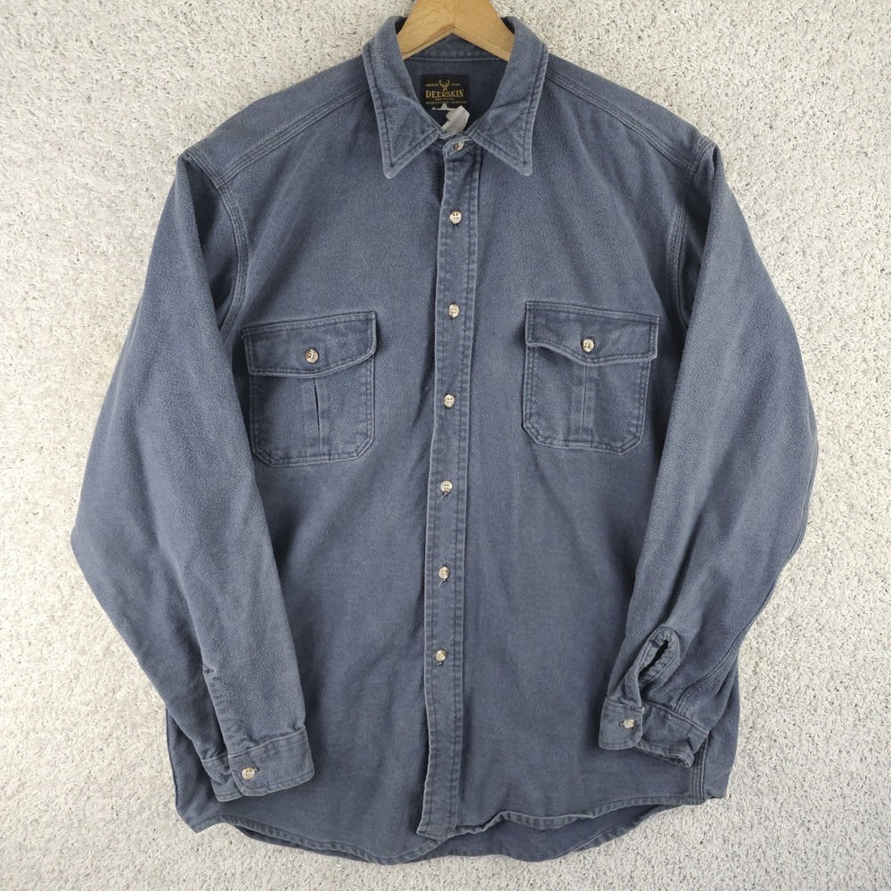 Vintage 90s Deerskin Chamois 100% Cotton Button Up Shirt Sz XL Made In USA